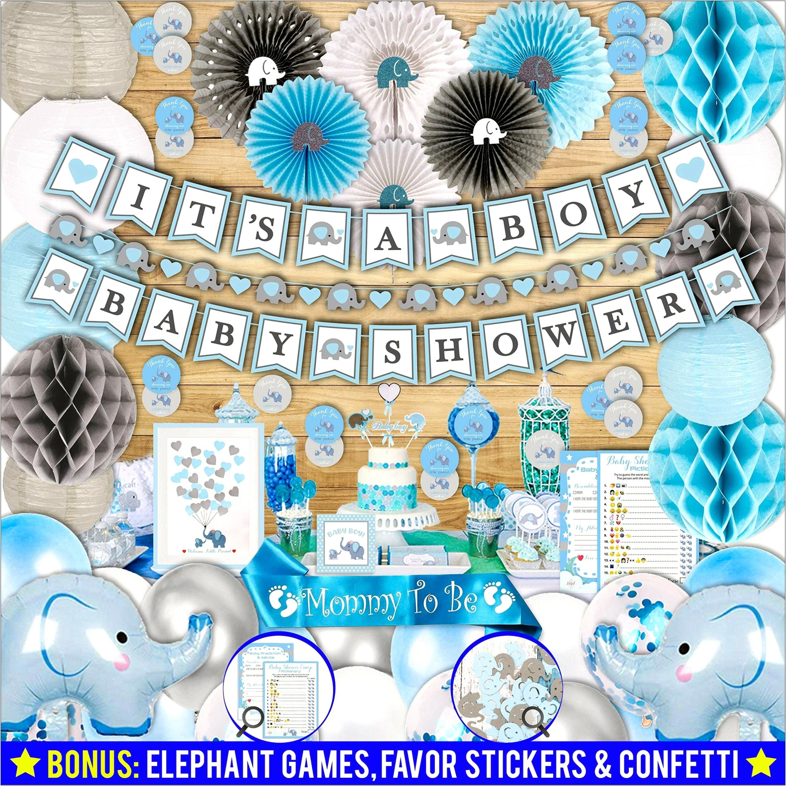 Free Printable Baby Shower Favor Tags Template Elephant