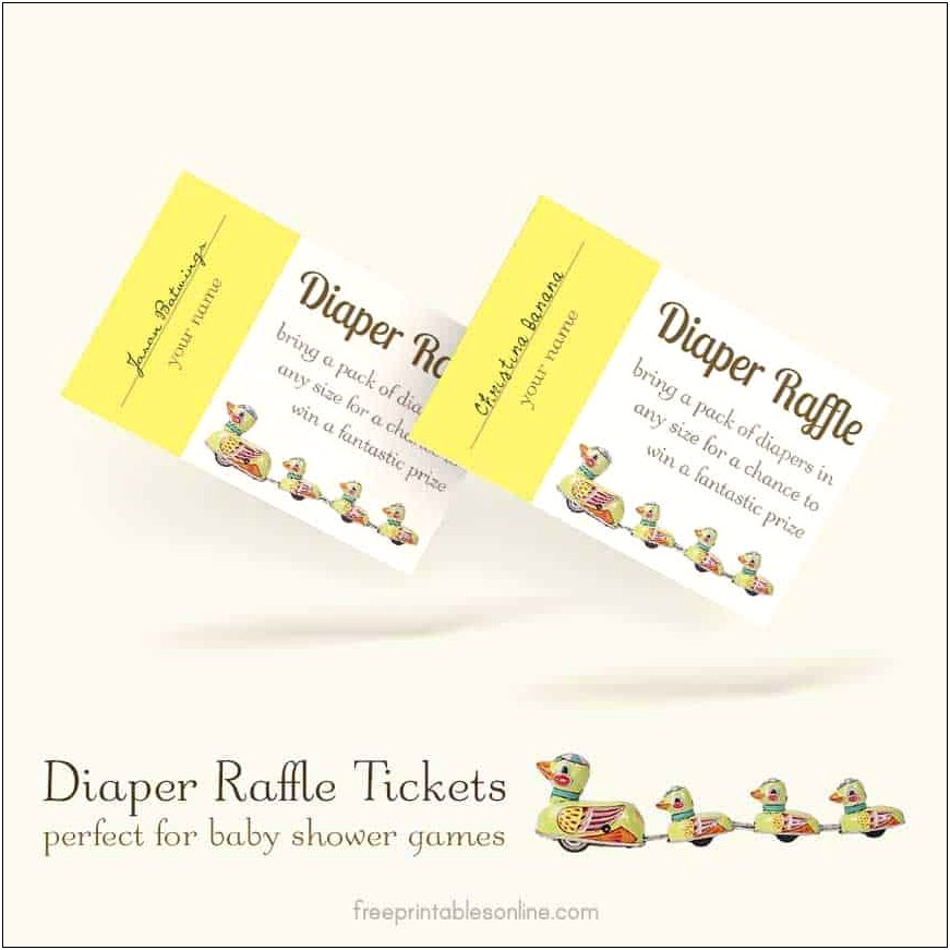 Free Printable Baby Shower Raffle Ticket Template Download