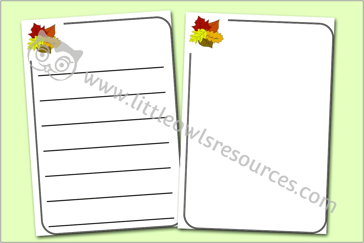 Free Printable Beautiful Autumn Stationery Template