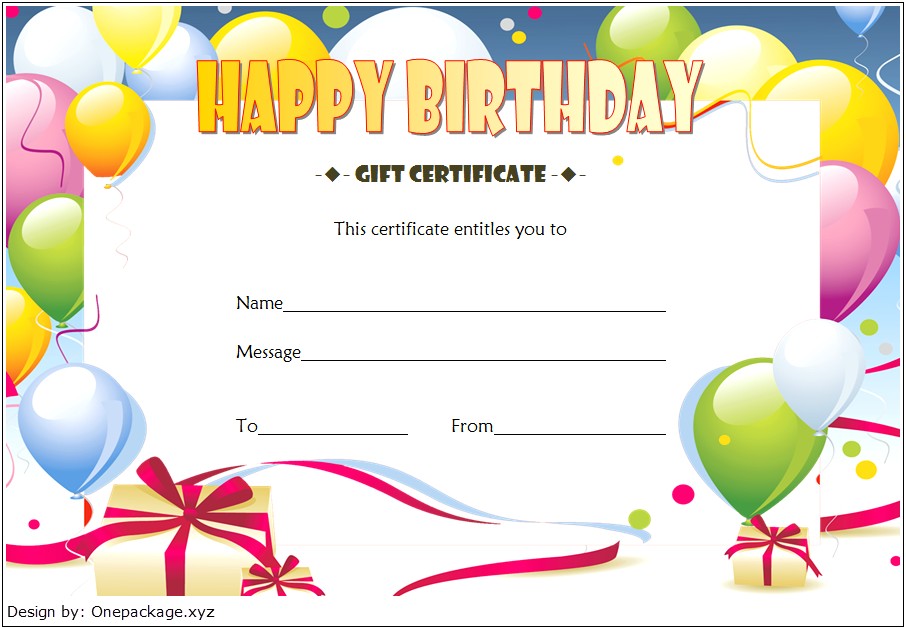 Free Printable Birthday Gift Card Template