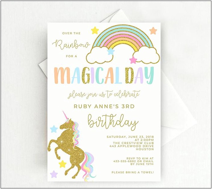 Free Printable Birthday Invitation Templates Unicorn