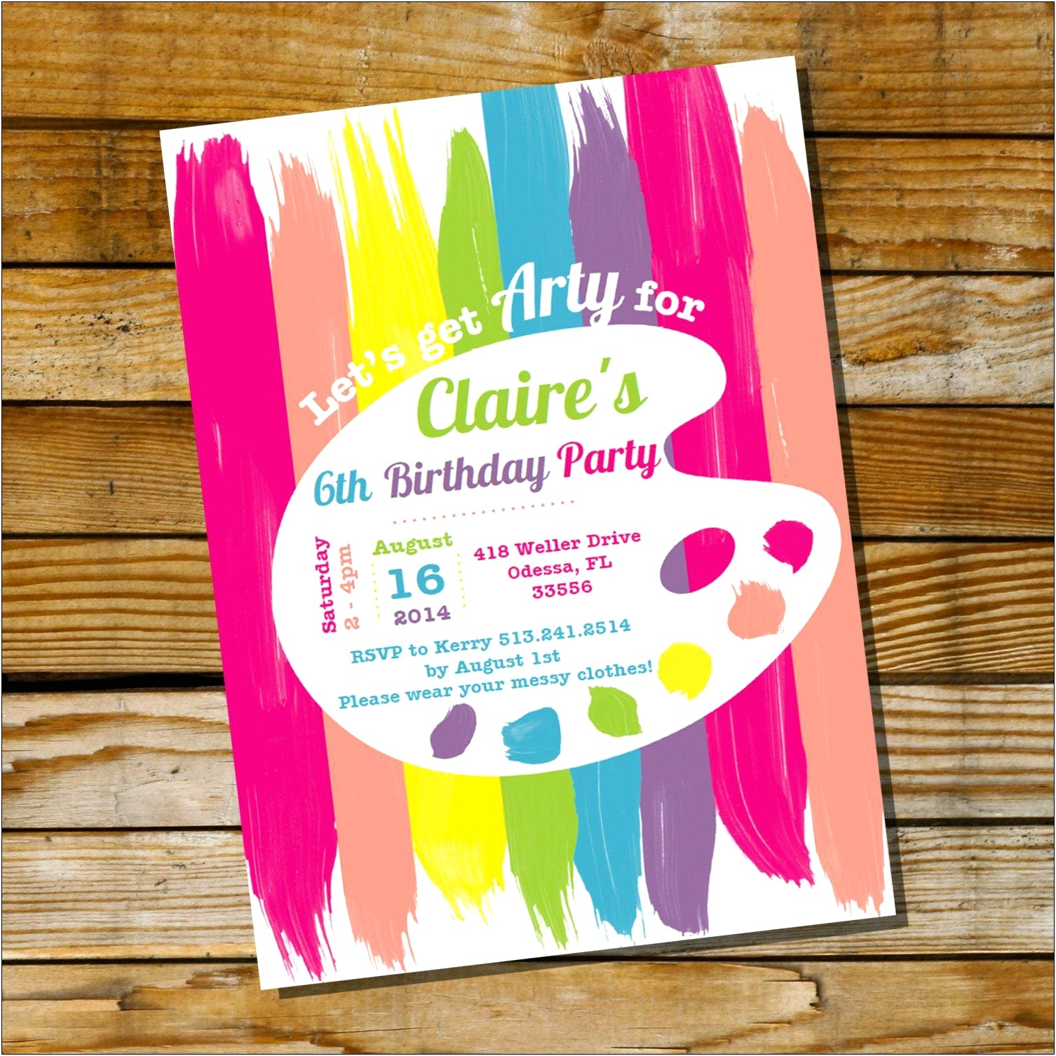 Free Printable Birthday Party Invitation Templates Paint Party
