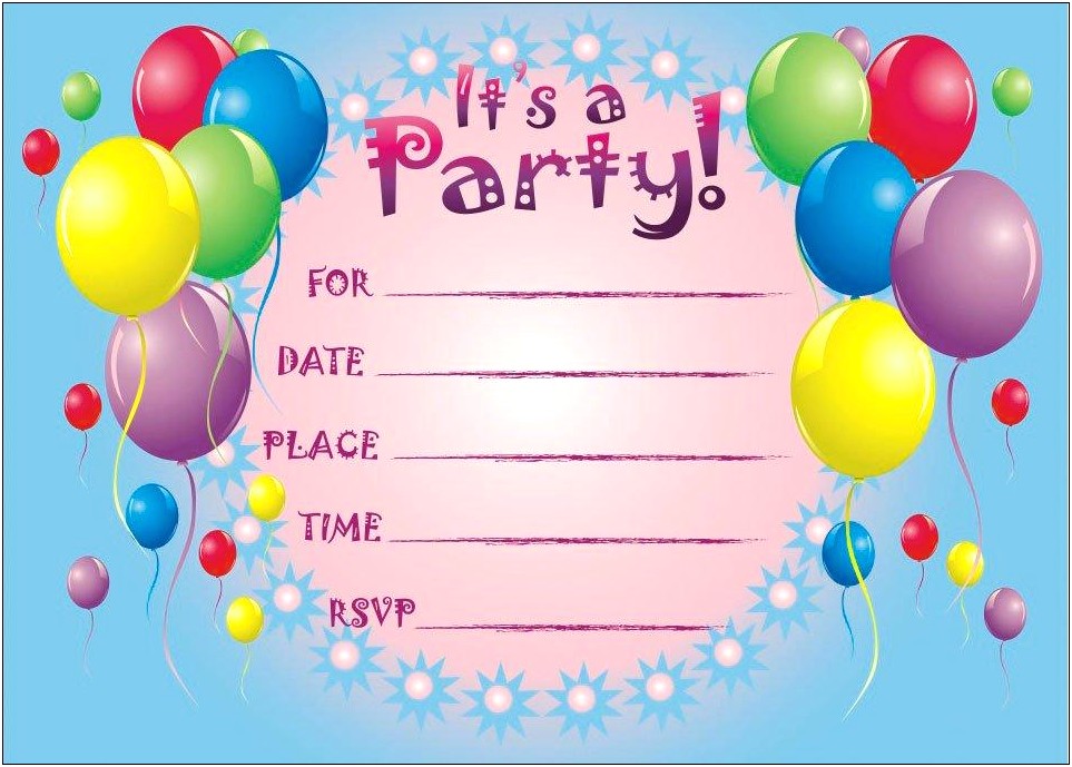 Free Printable Birthday Party Invitations Template