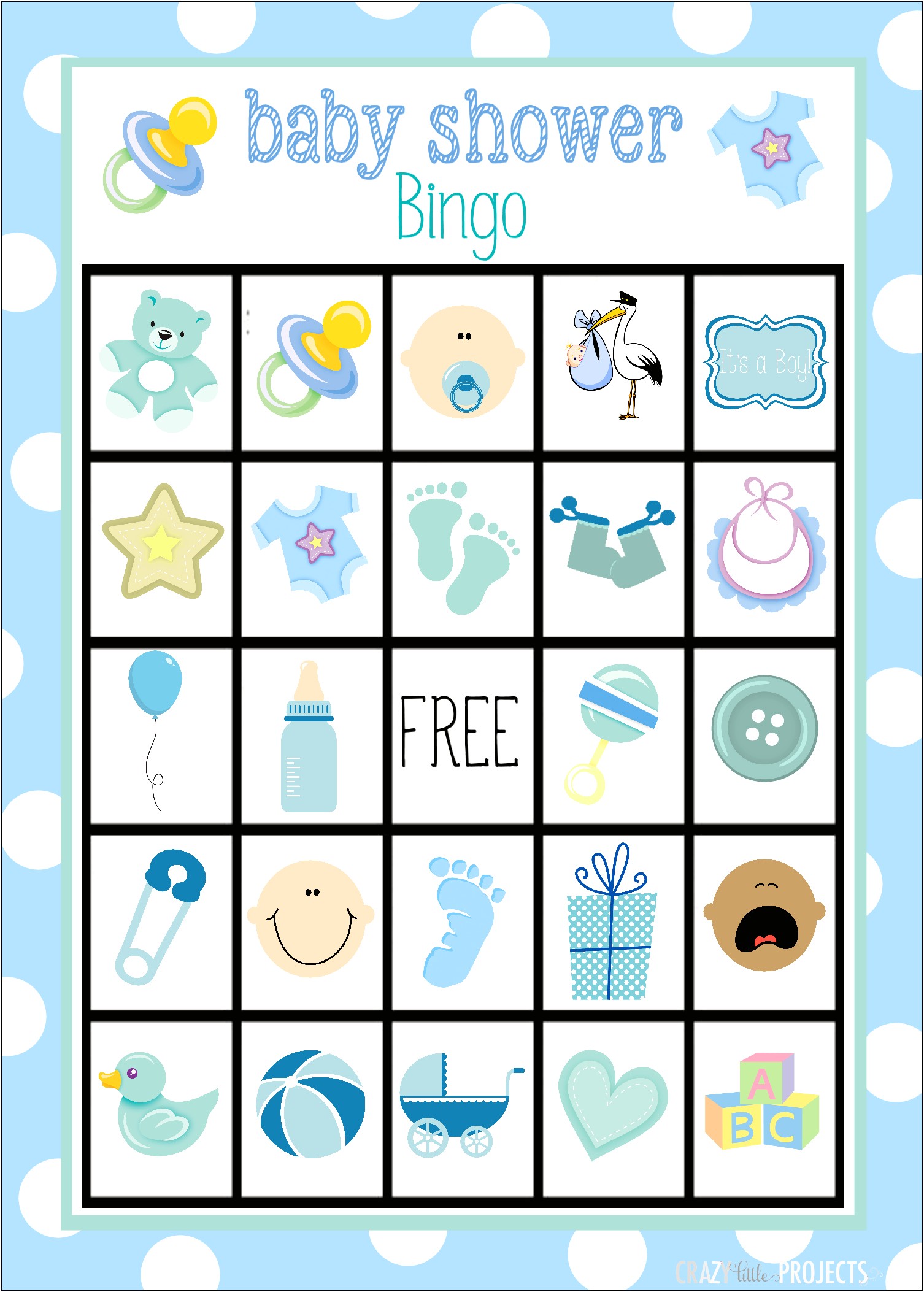 Free Printable Blank Baby Shower Bingo Template
