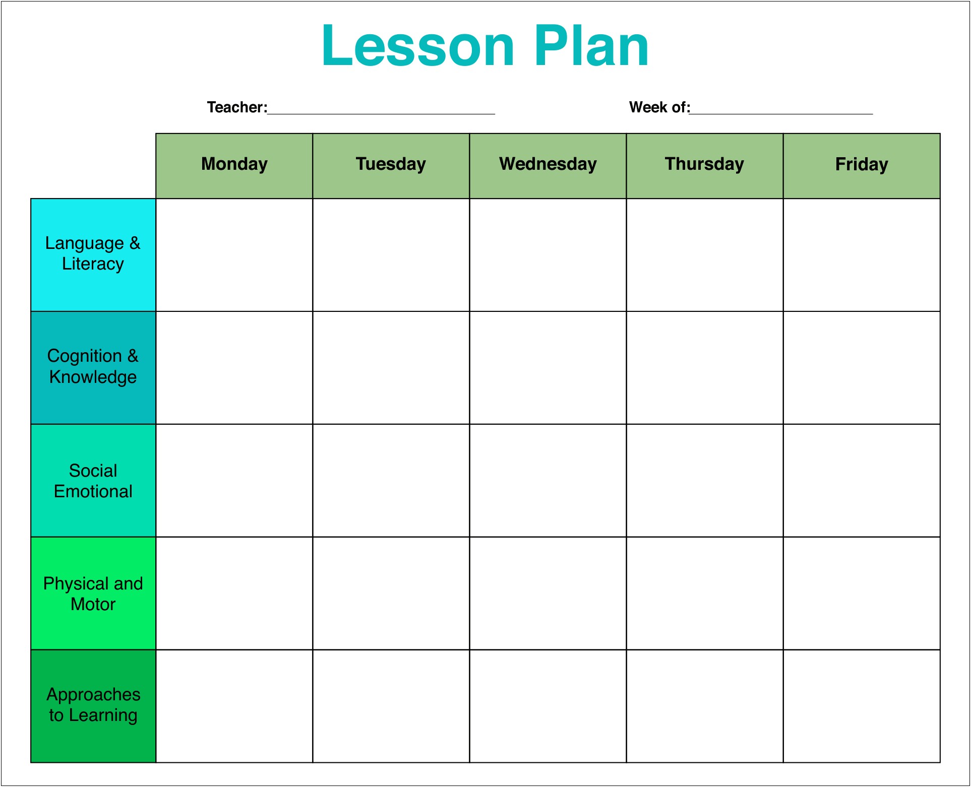 Free Printable Blank Lesson Plan Template