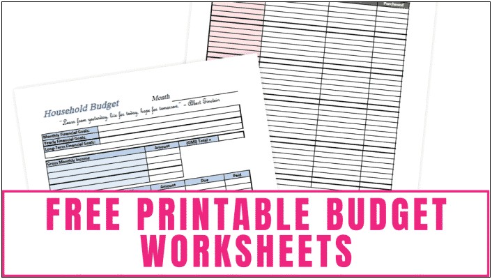 Free Printable Blank Monthly Budget Template