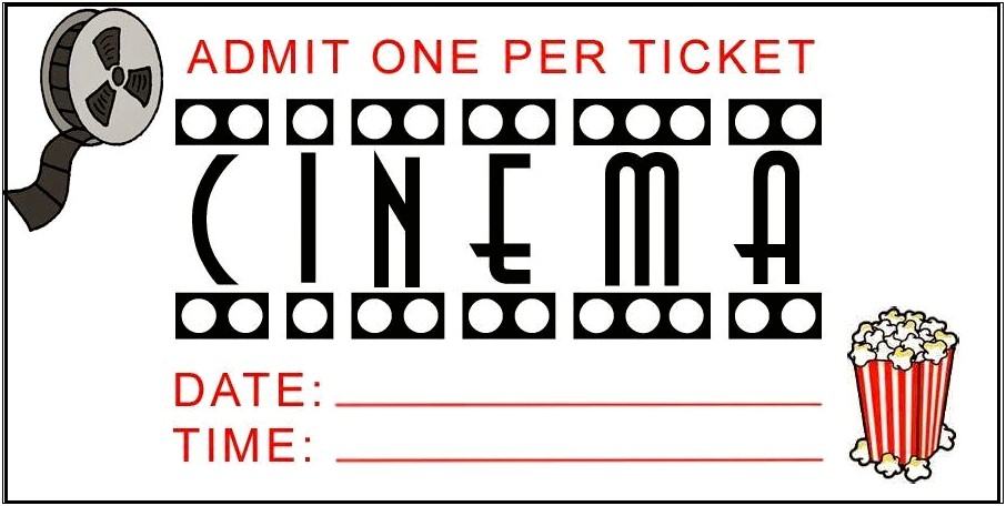 Free Printable Blank Movie Ticket Template