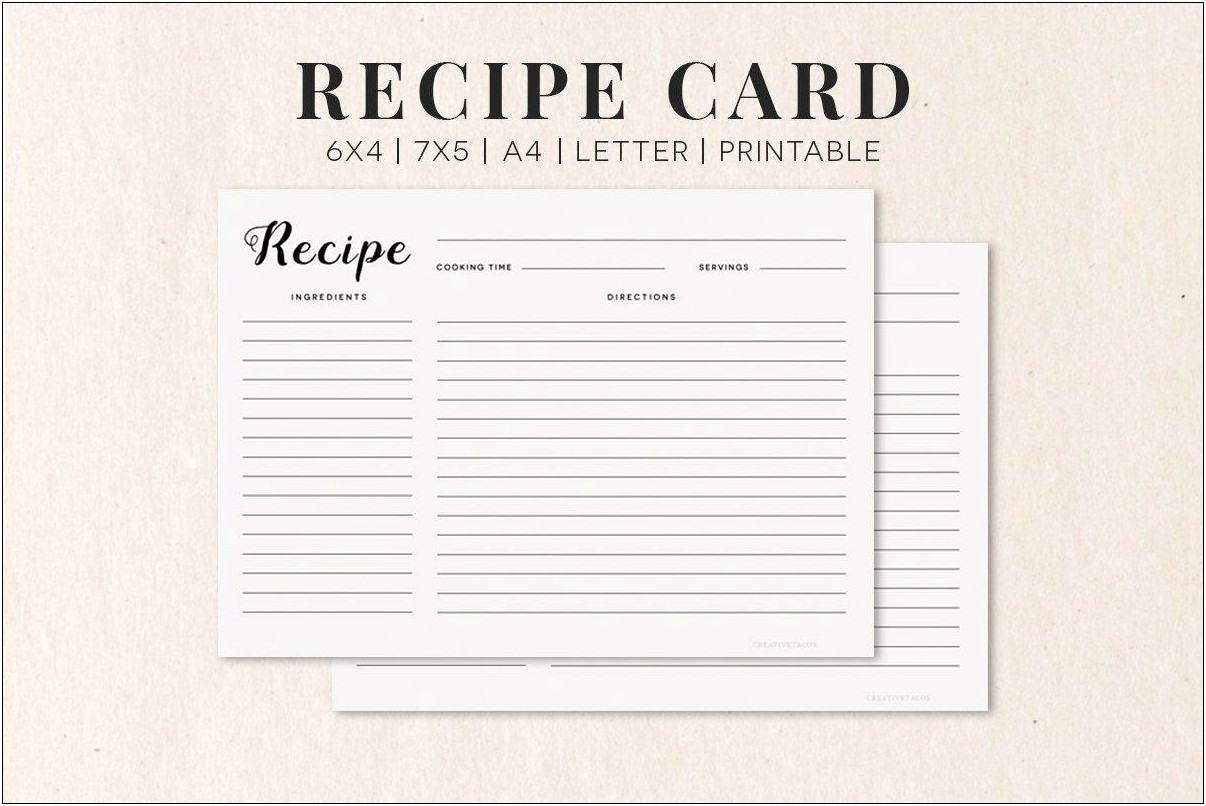 Free Printable Blank Recipe Card Template