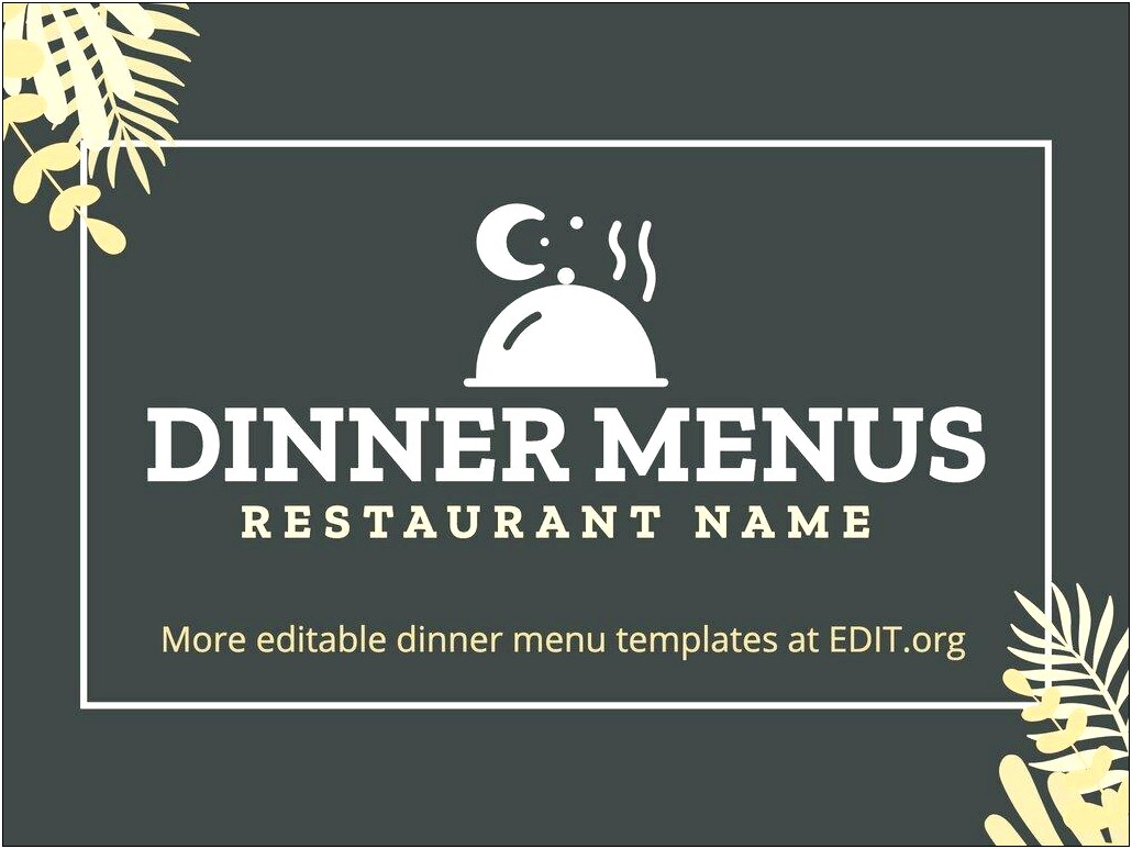 Free Printable Blank Restaurant Menu Templates
