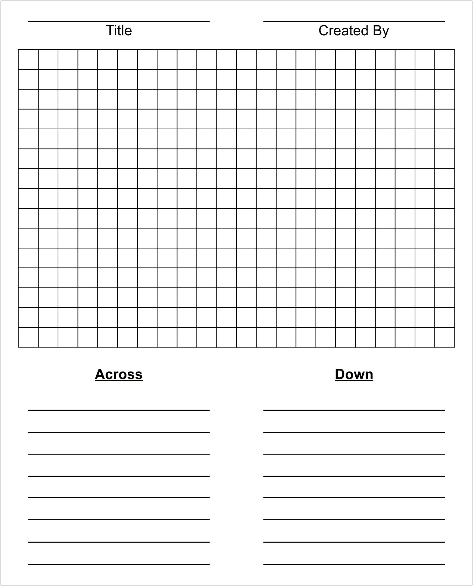 Free Printable Blank Word Search Templates
