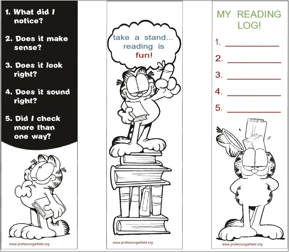 Free Printable Bookmark Template To Color