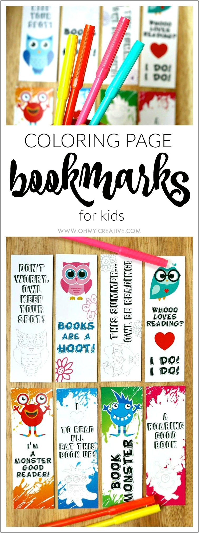 Free Printable Bookmarks Templates To Color
