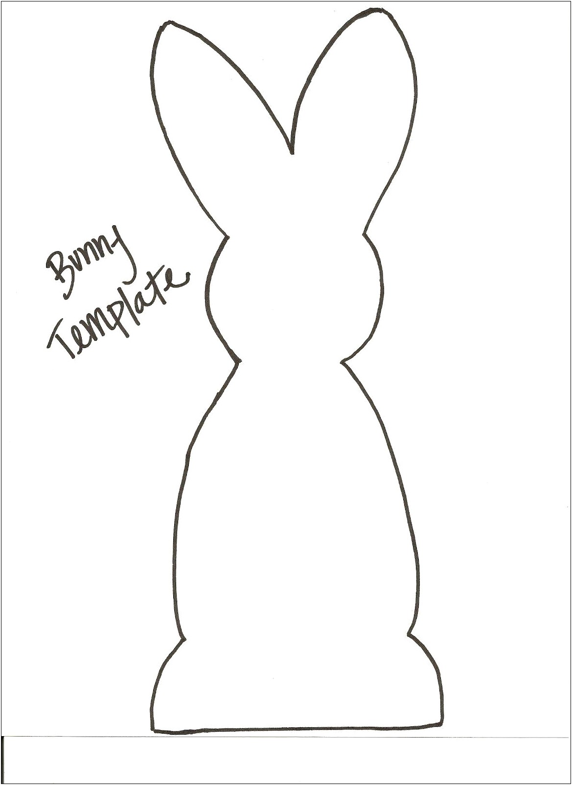 Free Printable Bunny Seperate Sewing Sheet Template