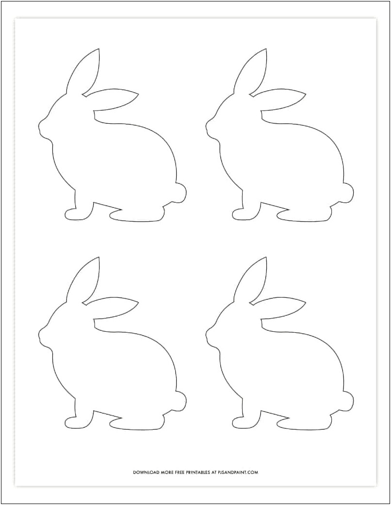 Free Printable Bunny Seperate Sewing Template