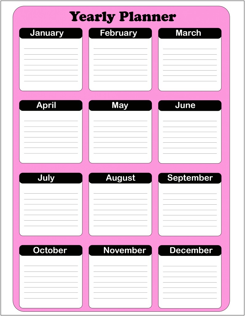 Free Printable Calendar Planner Template 2020