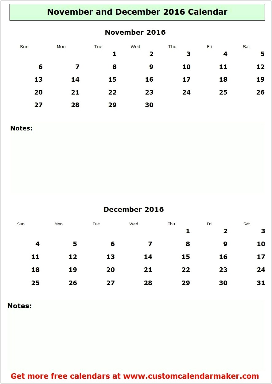 Free Printable Calendar Template For December 2014
