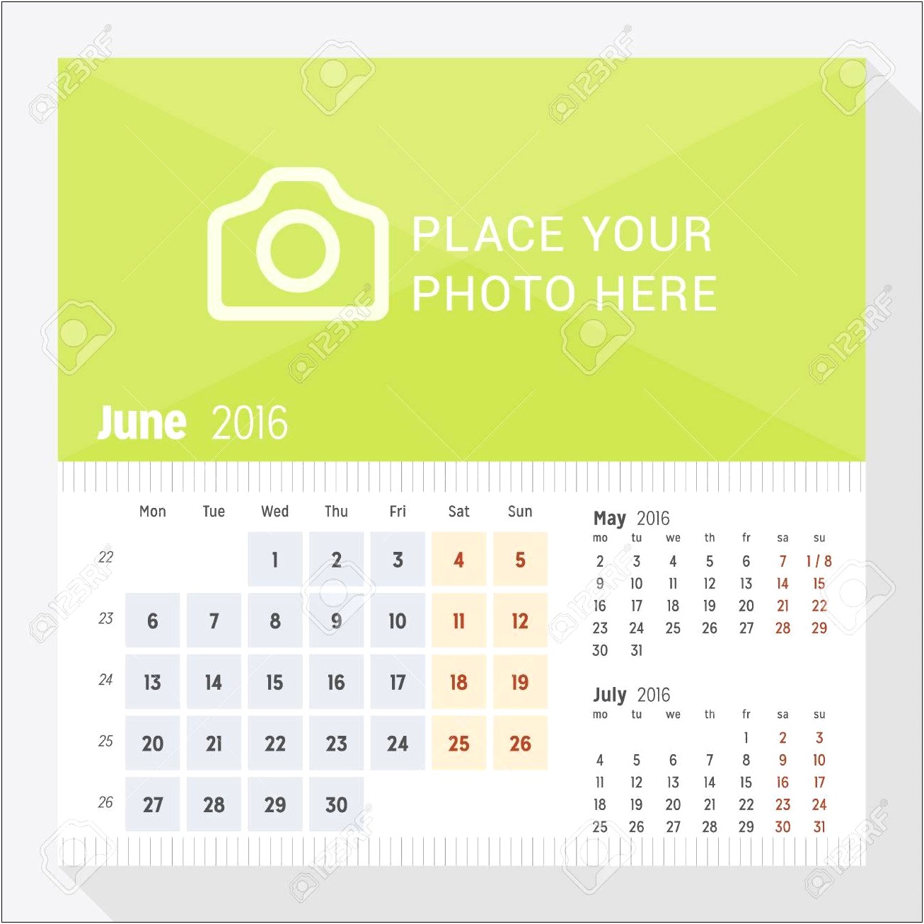 Free Printable Calendar Template June 2016