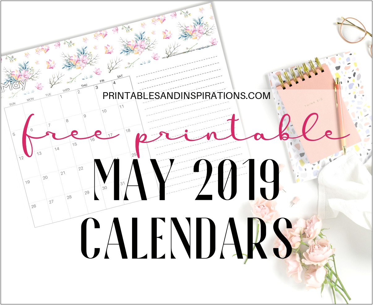 Free Printable Calendar Templates May 2019