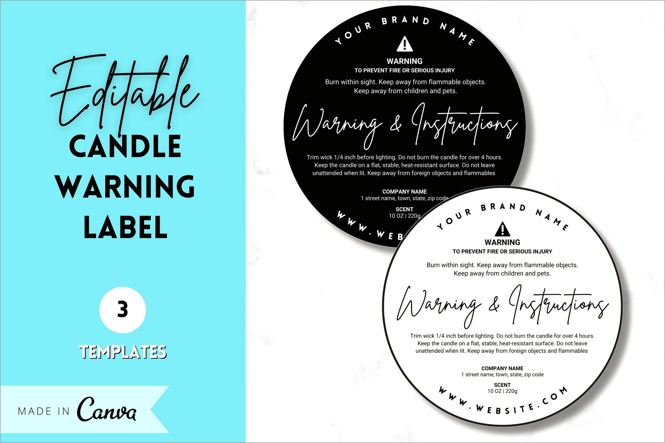 Free Printable Candle Warning Labels Template