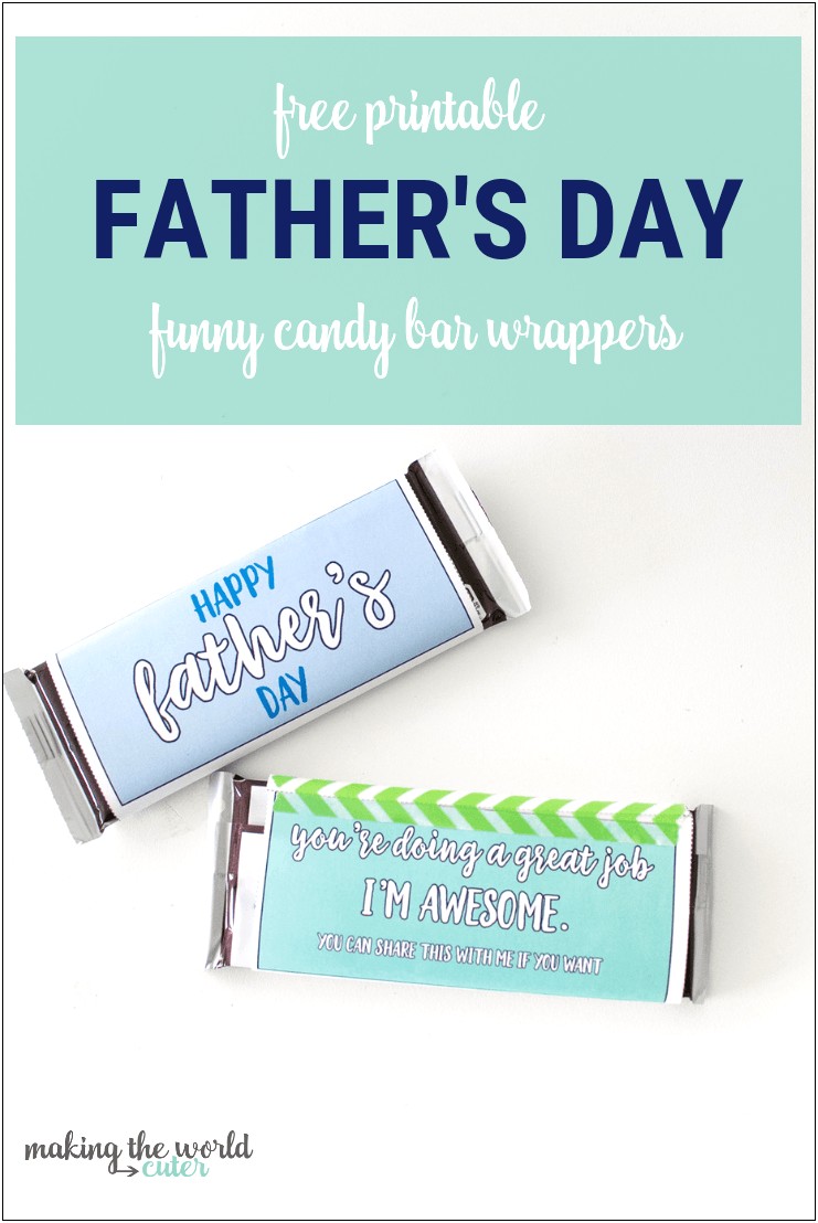 Free Printable Candy Bar Wrappers Templates Fathers Day