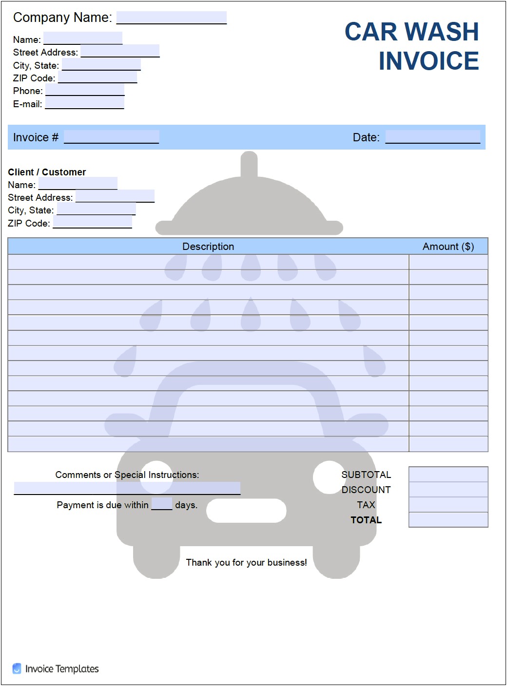 Free Printable Car Wash Ticket Template
