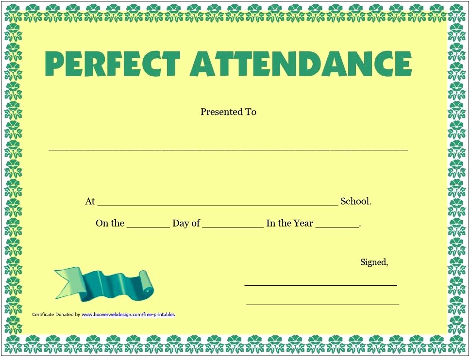 Free Printable Certificate Of Attendance Template