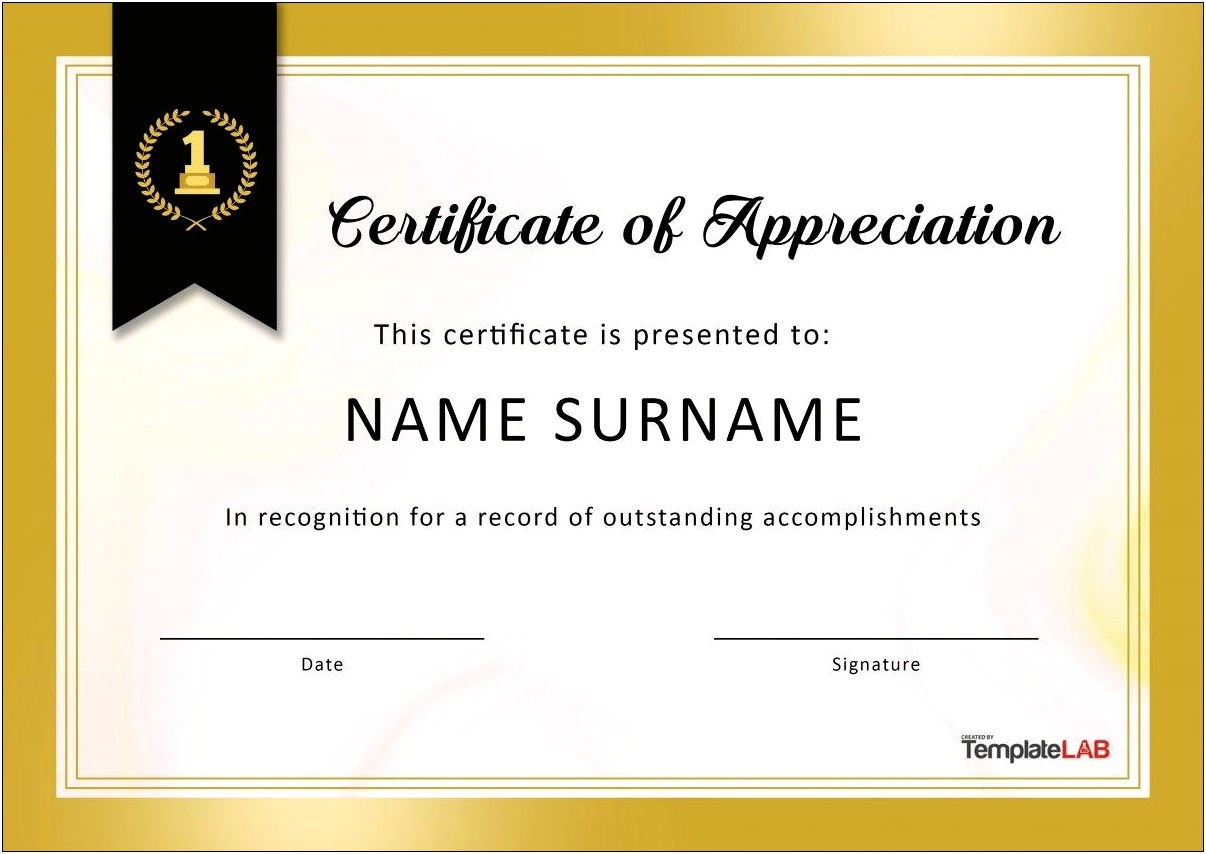 Free Printable Certificates Of Appreciation Template