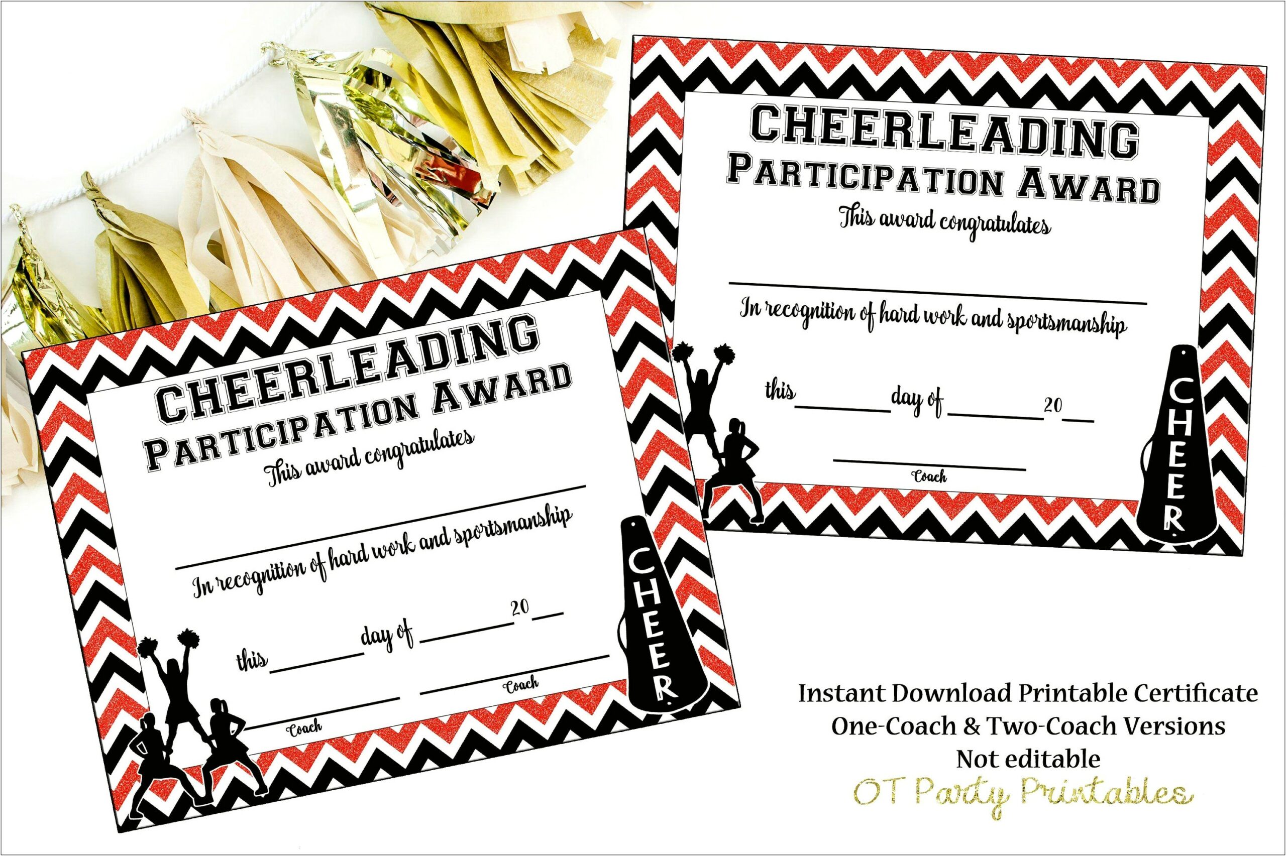 Free Printable Cheerleading Award Certificate Templates