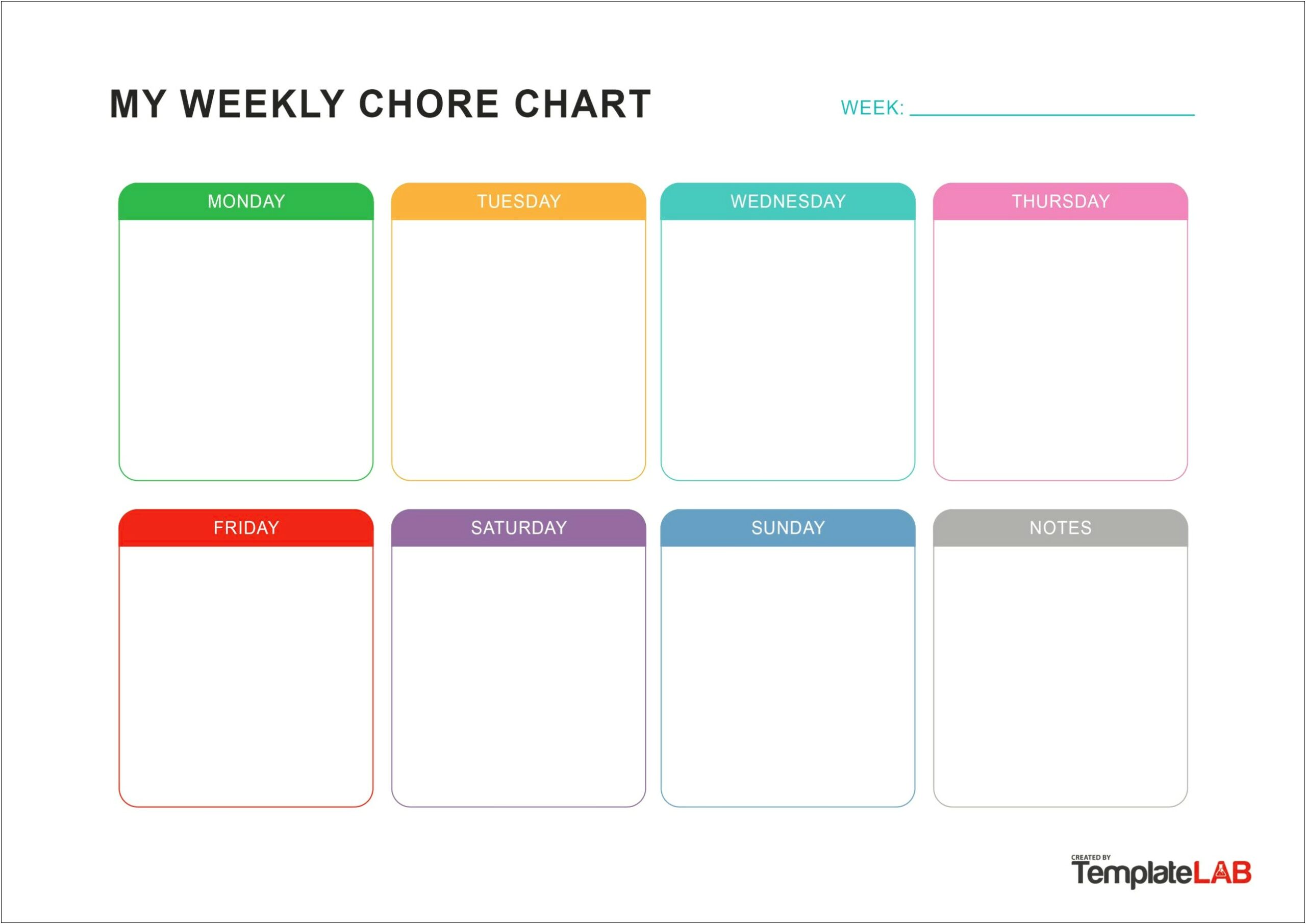 Free Printable Chore Chart Checklist Template