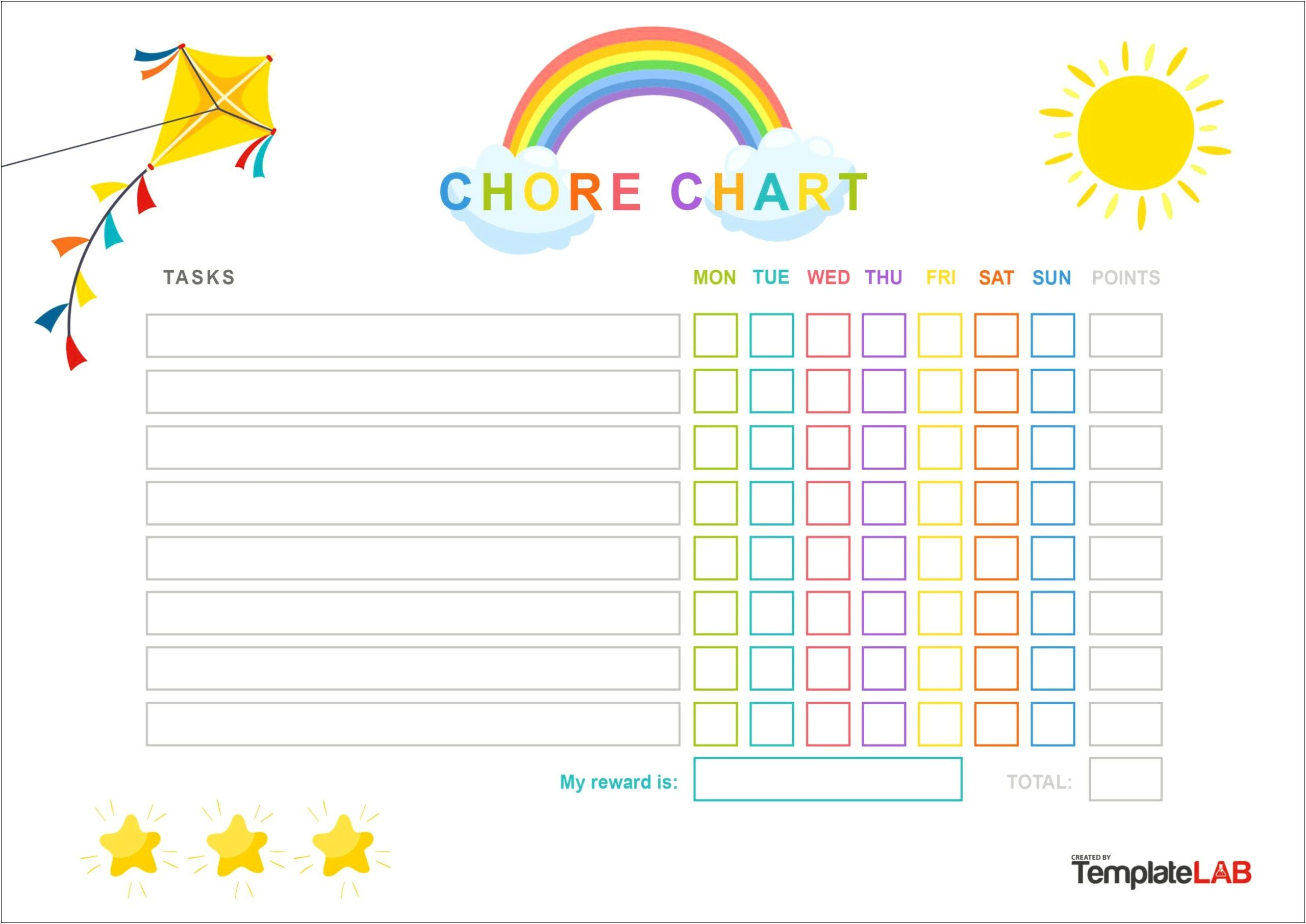 Free Printable Chore Chart Template For Teenager