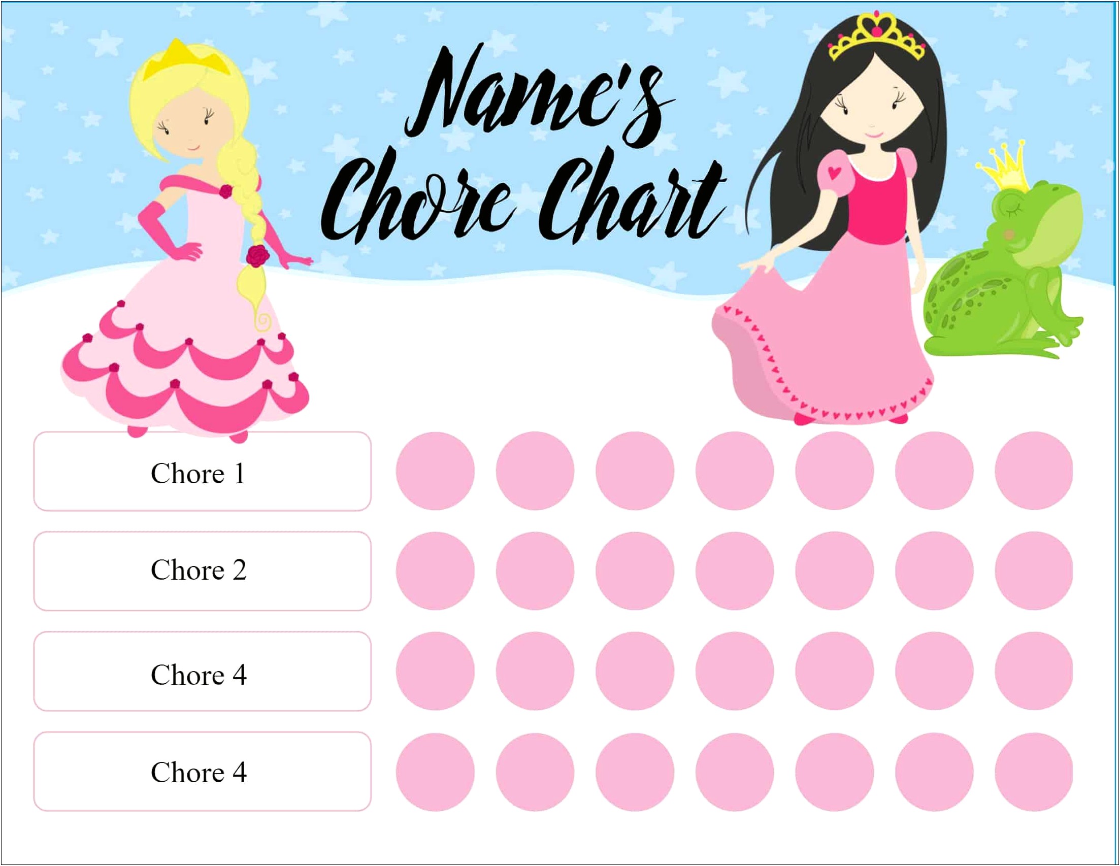 Free Printable Chore Chart Templates For Adults