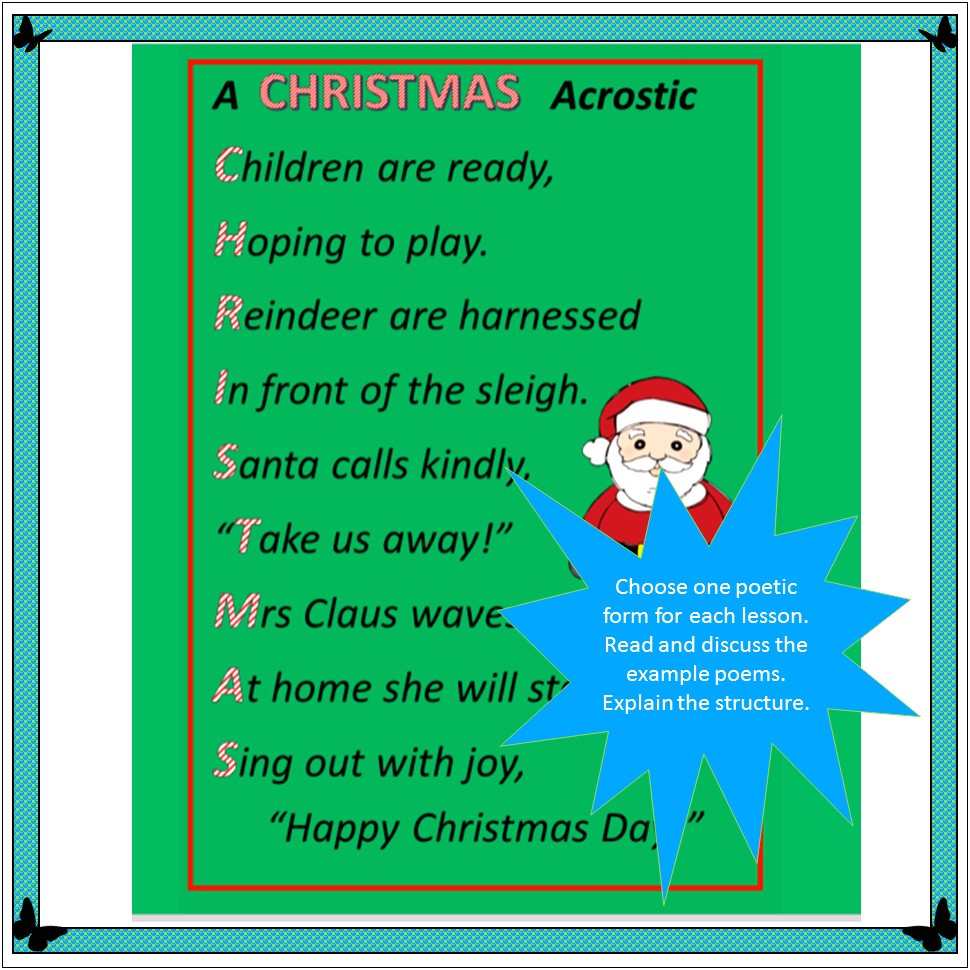 Free Printable Christmas Acrostic Poem Template