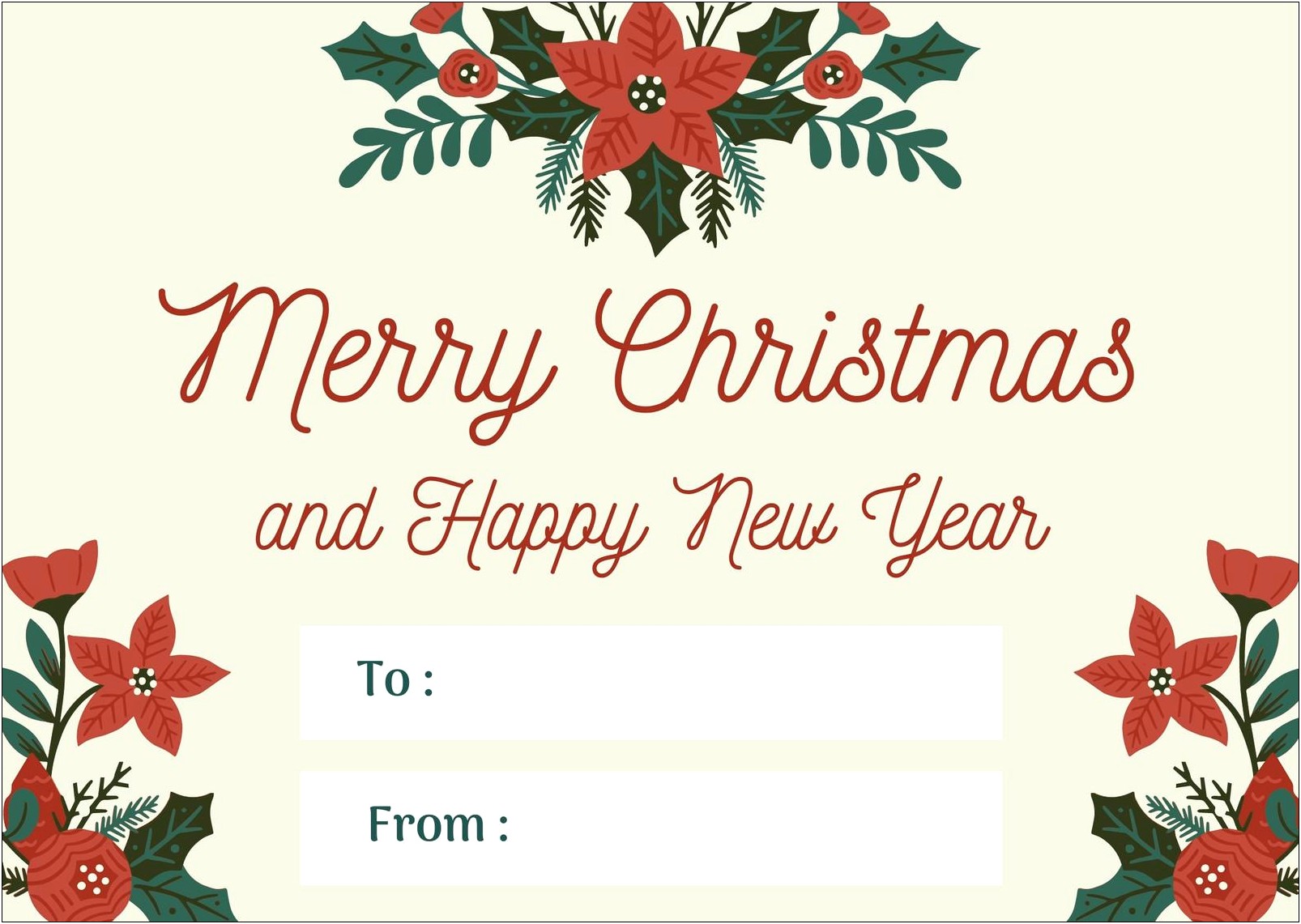 Free Printable Christmas Card Templates Address