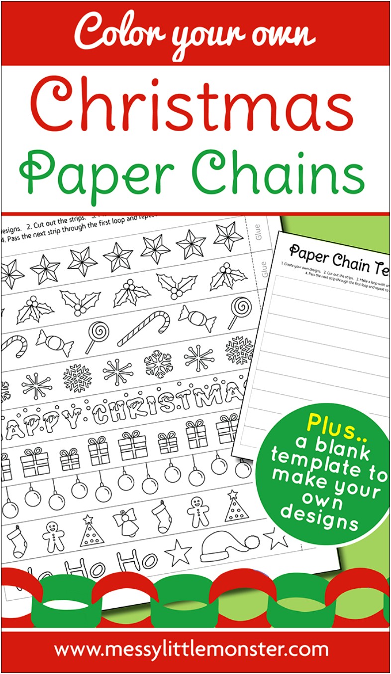 Free Printable Christmas Christmas Paper Chain Template
