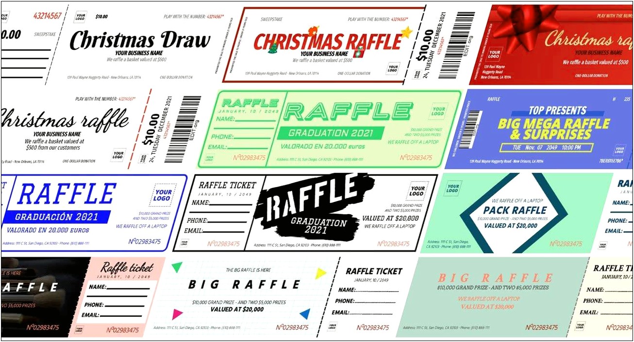 Free Printable Christmas Raffle Ticket Template