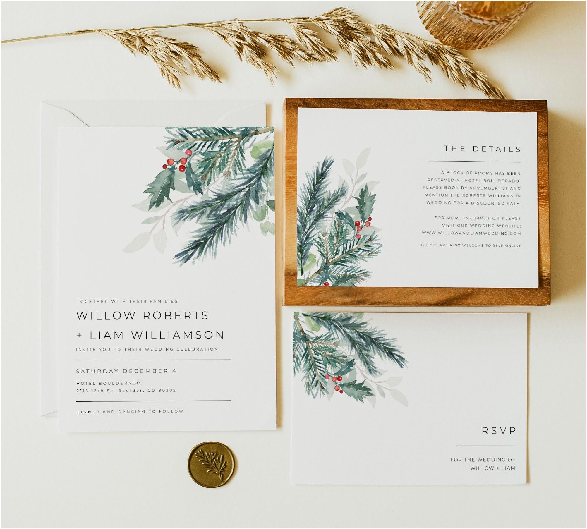 Free Printable Christmas Wedding Invitations Templates