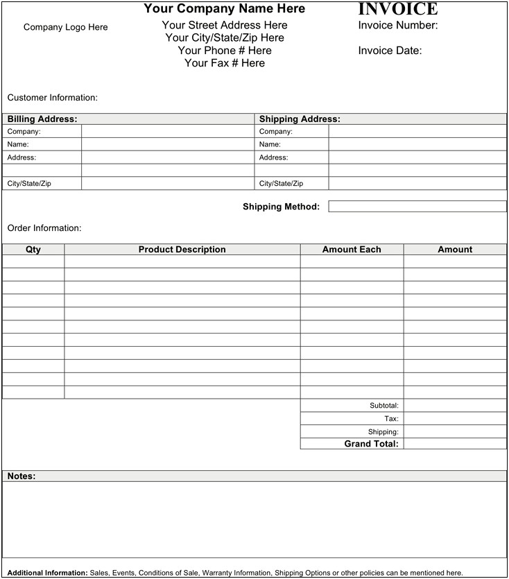 Free Printable Construction Contractors Invoice Template Word