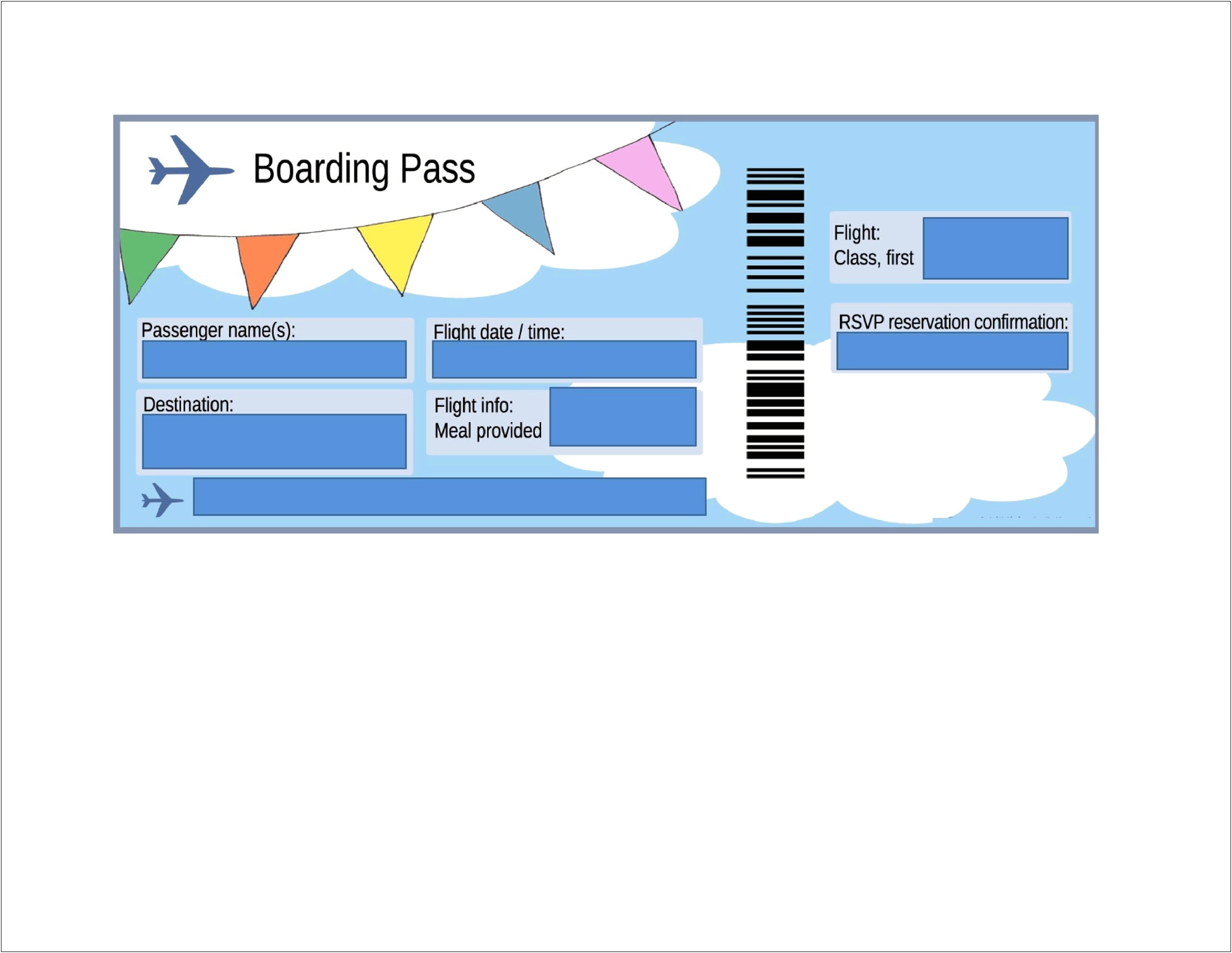 Free Printable Cruise Boarding Pass Template