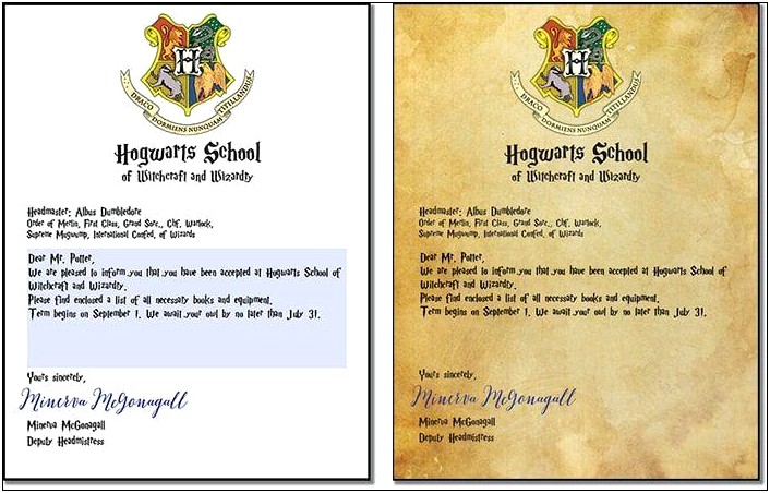 Free Printable Customizable Hogwarts Letter With Envelope Template