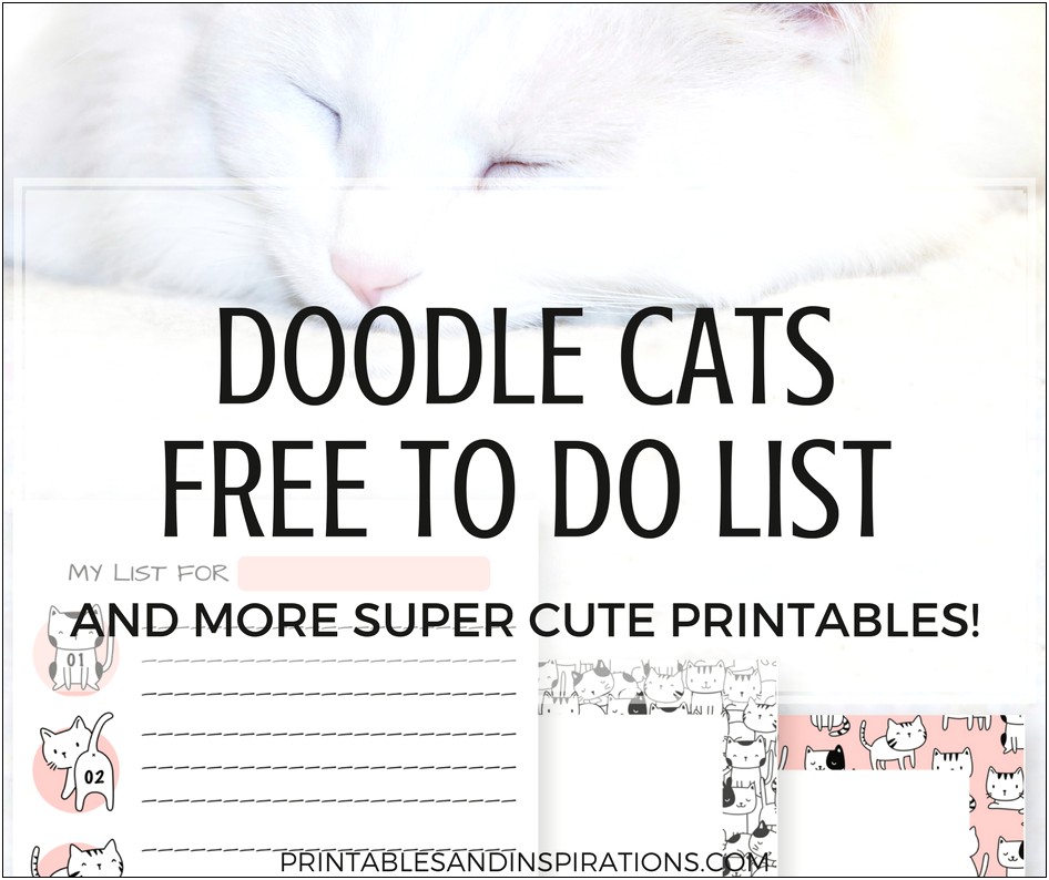 Free Printable Cute Cat To Do List Template