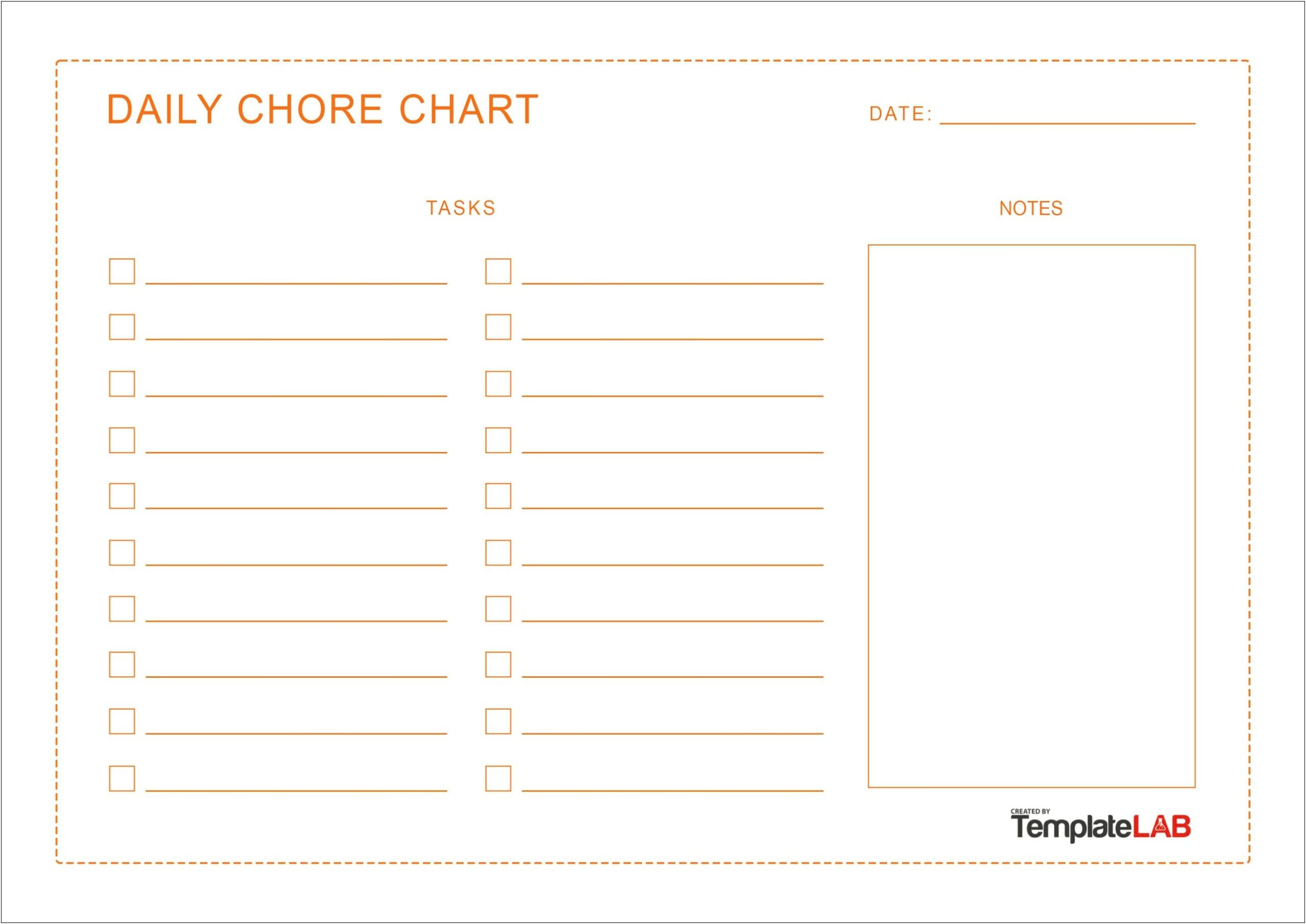 Free Printable Daily Chore Chart Template