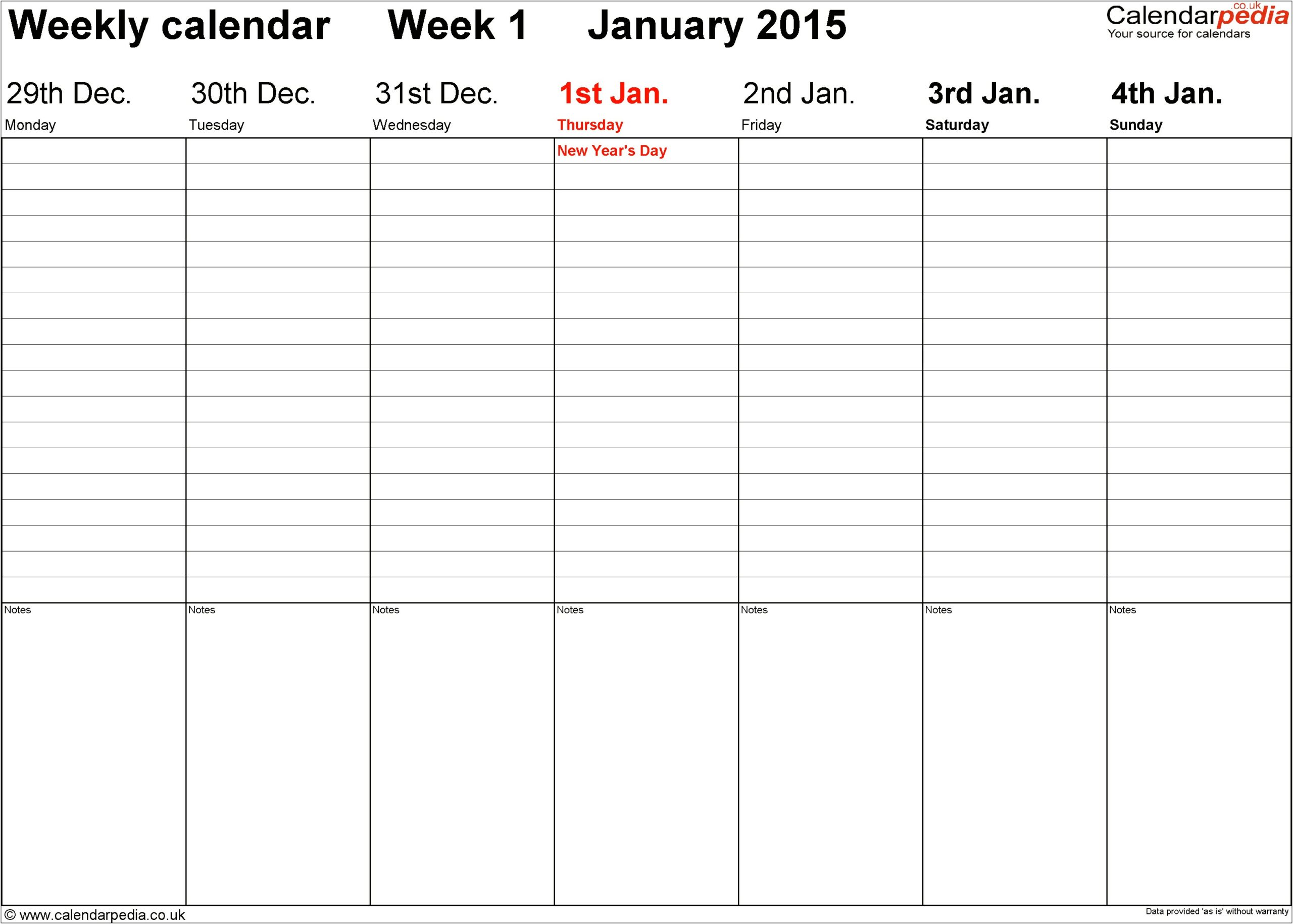Free Printable Daily Planner Template 2012