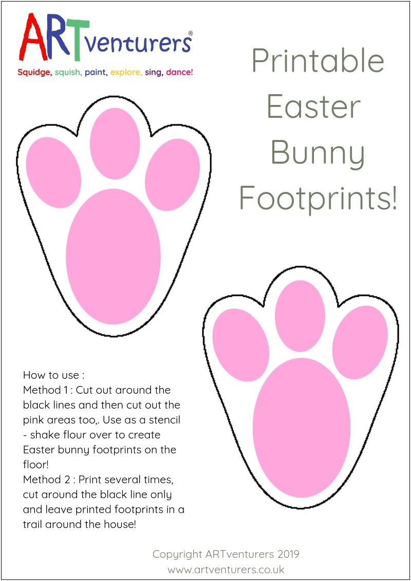 Free Printable Easter Bunny Feet Template