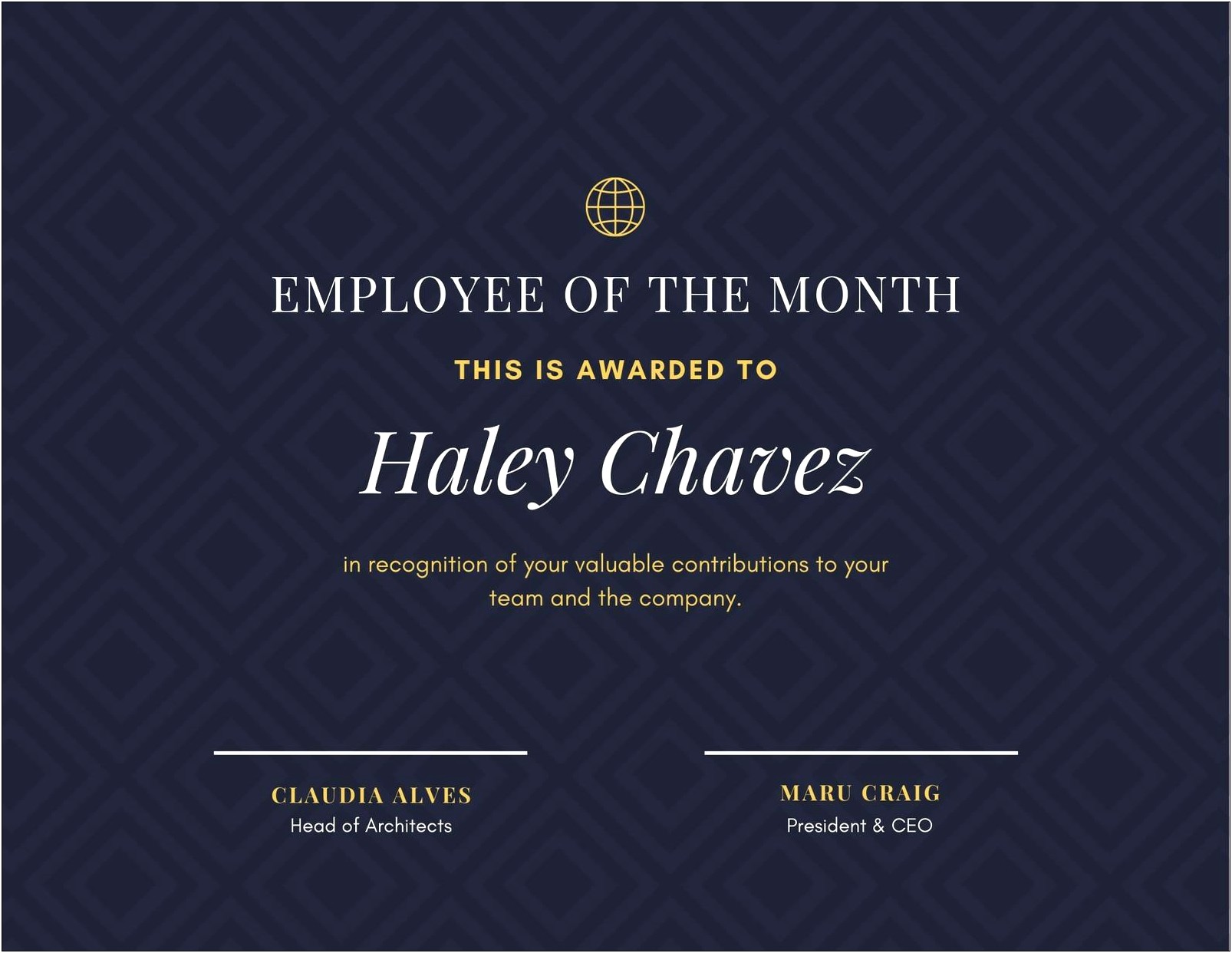 Free Printable Employee Of The Month Certificate Template