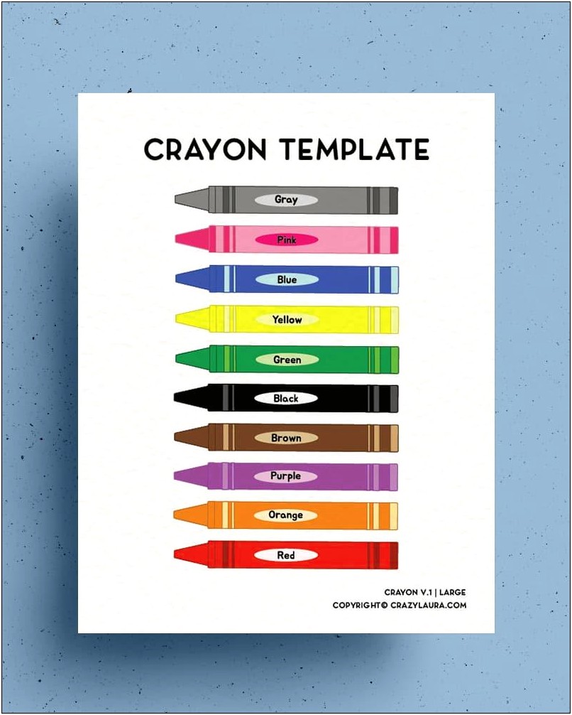 Free Printable Empty Crayon Box Template