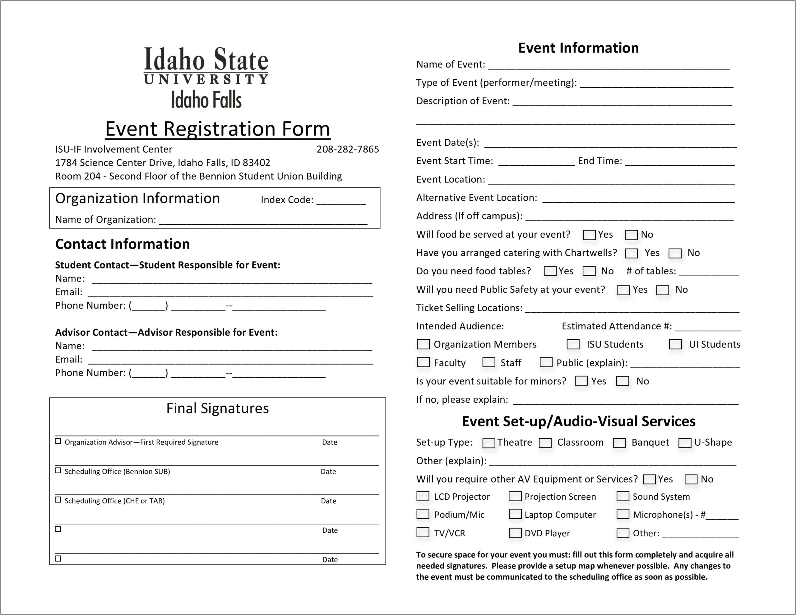 Free Printable Event Registration Form Template