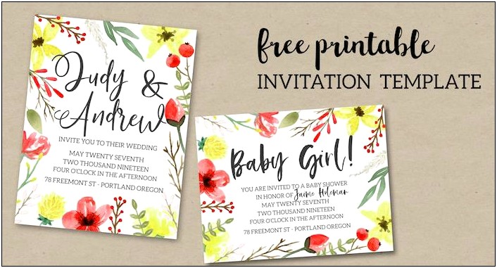 Free Printable Fall Wedding Invitation Templates