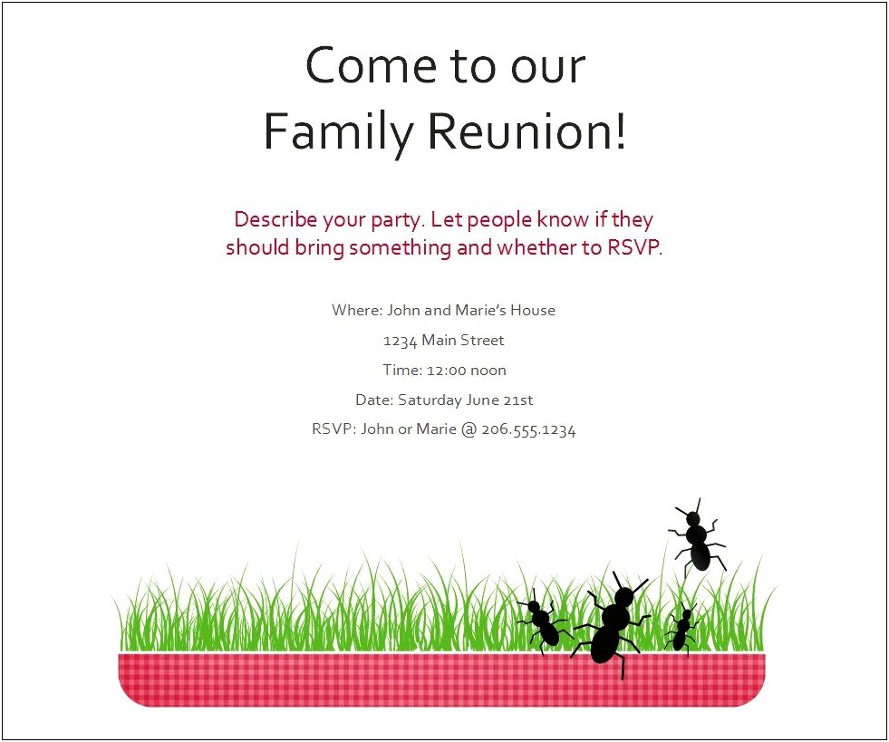 Free Printable Family Reunion Flyer Templates