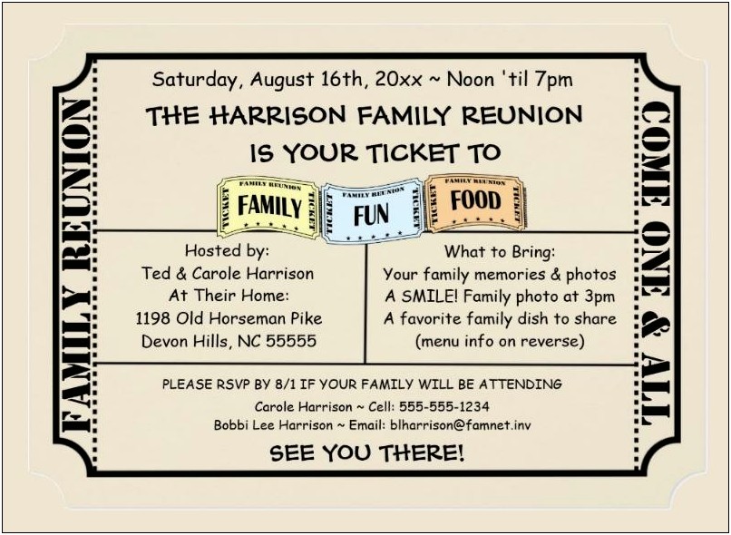 Free Printable Family Reunion Invitation Templates Free
