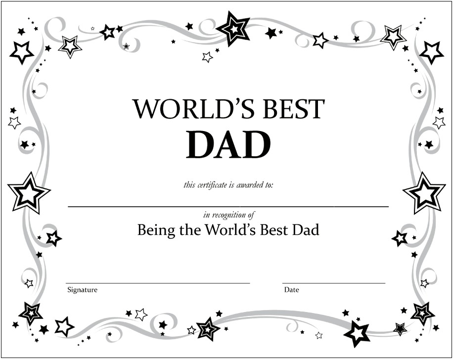 Free Printable Fathers Day Gift Certificate Template